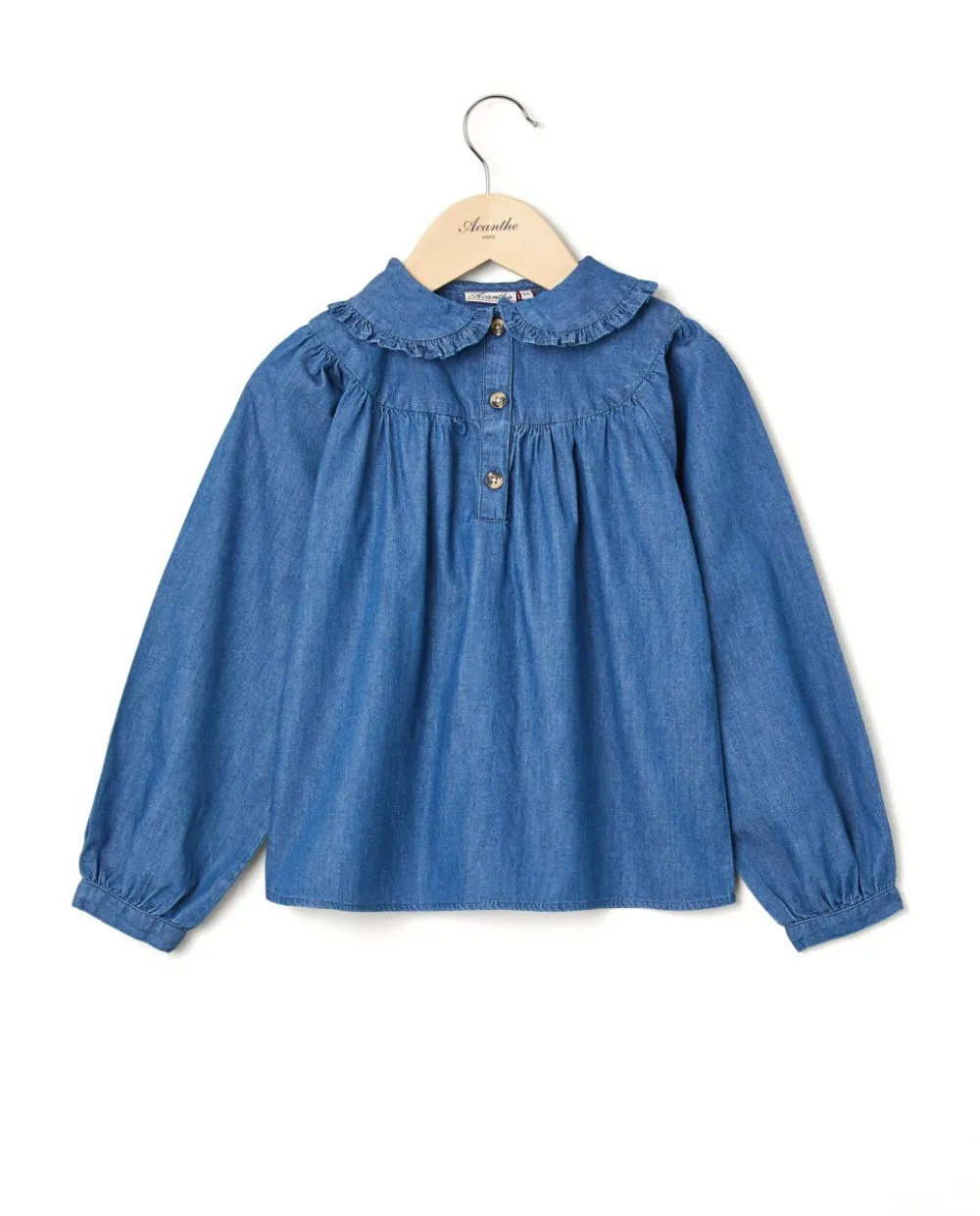 Acanthe Blouse plastron Denim Sale