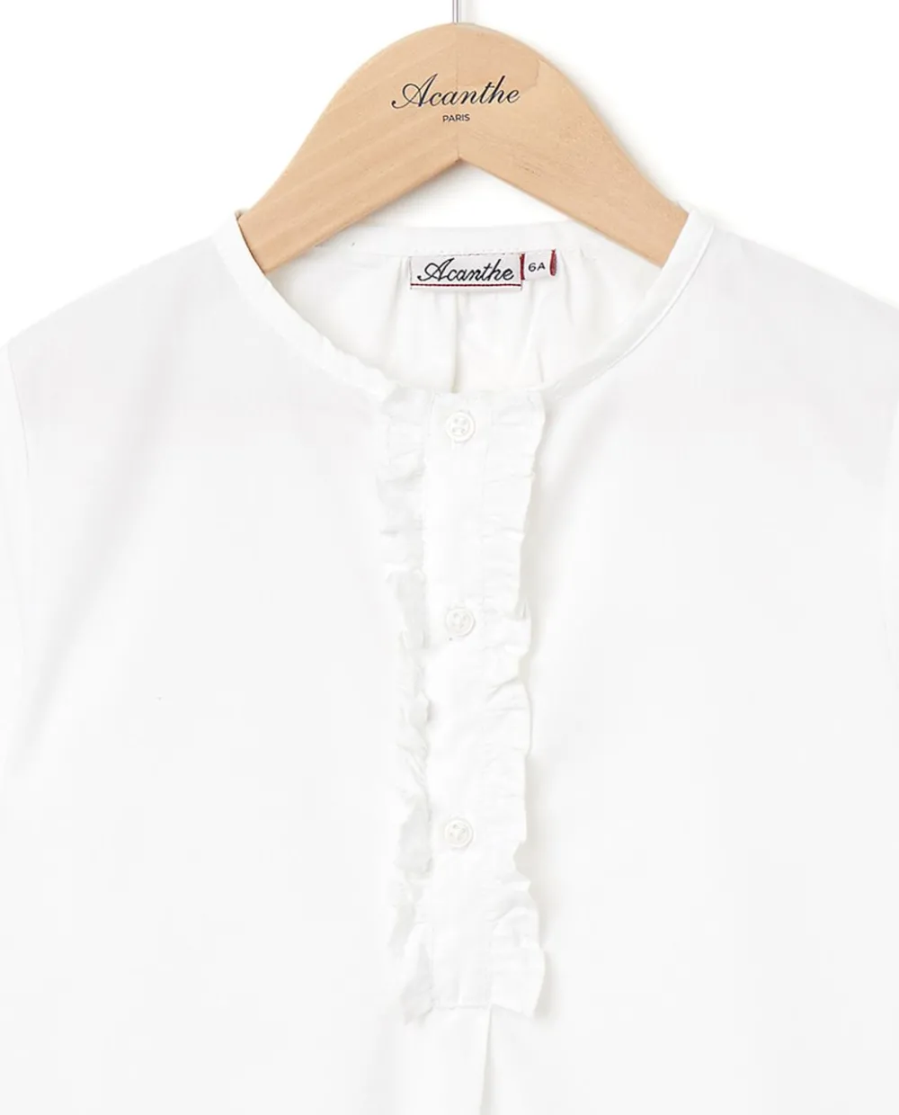 Acanthe Blouse volant devant Blanc Sale