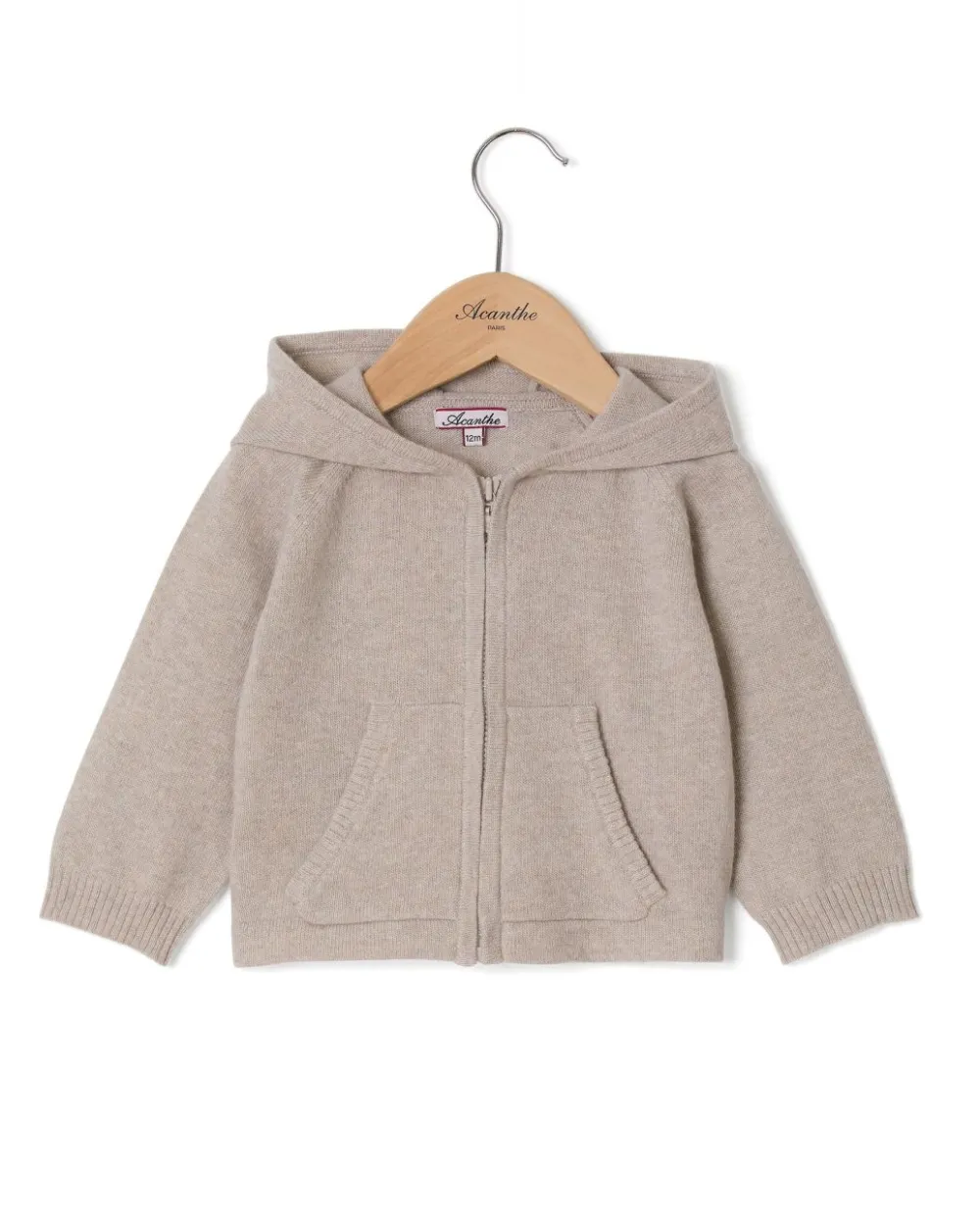 Acanthe Cardigan capuche naissance laine-cachemire Beige Clearance