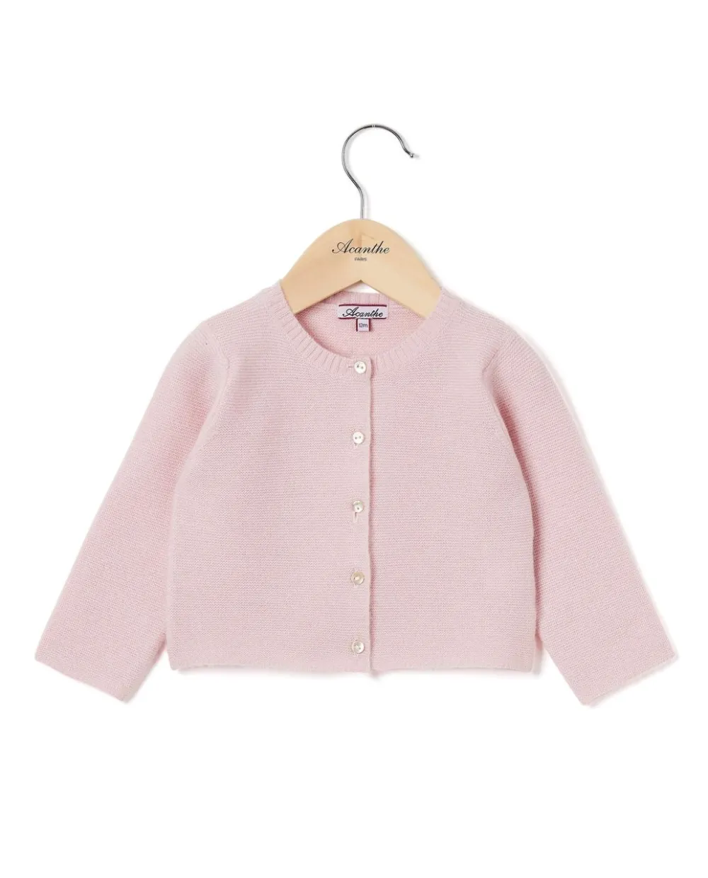 Acanthe Cardigan col rond naissance laine-cachemire rose pâle Rosepâle Best Sale