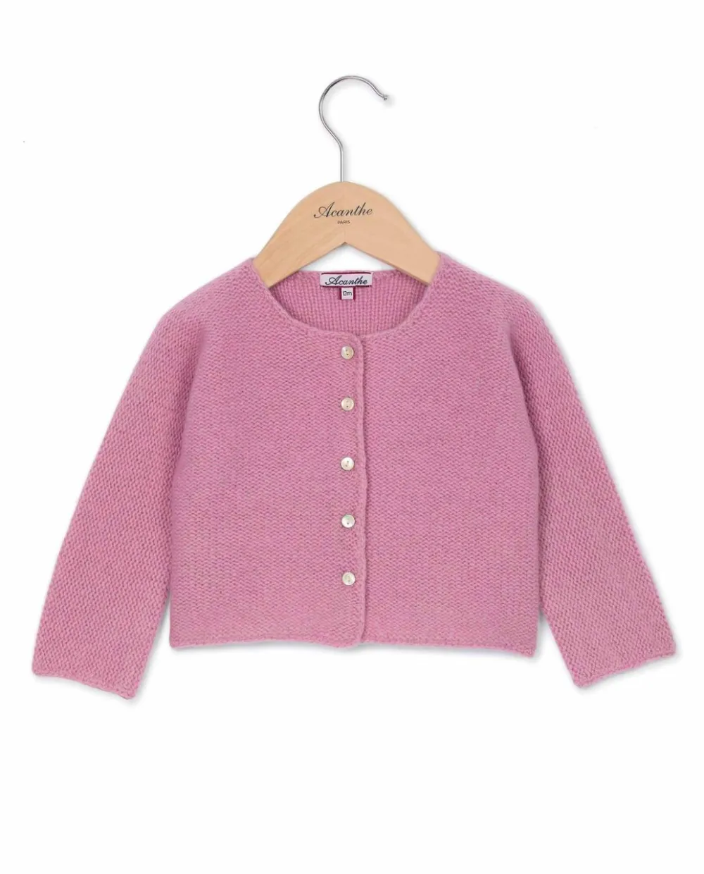 Acanthe Cardigan point mousse 100% lambswool Rose Outlet