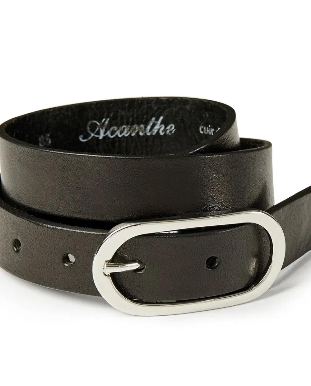 Acanthe Ceinture fine cuir Noir Online