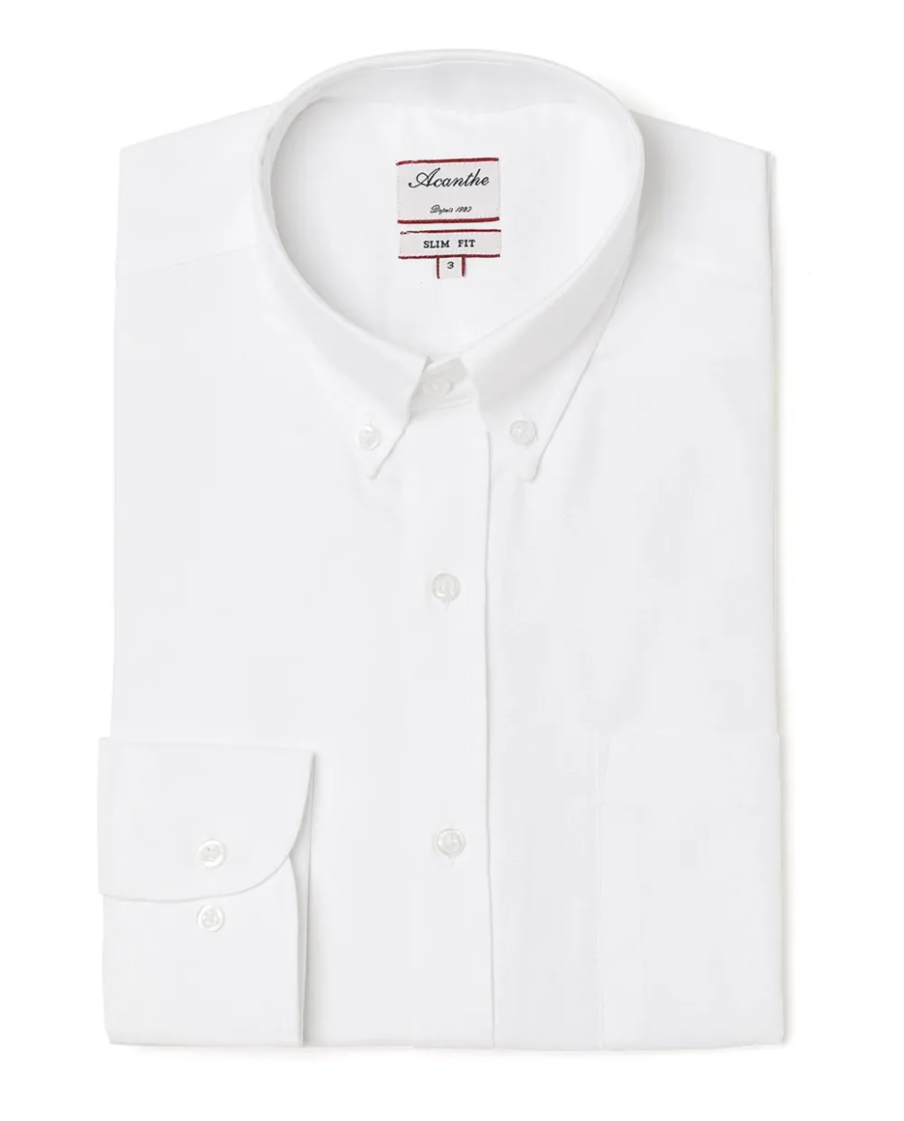 Acanthe Chemise ajustée col boutonné oxford blanc OxfordblancN13 Fashion