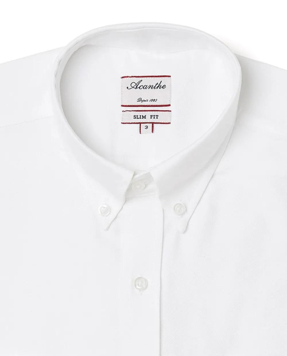 Acanthe Chemise ajustée col boutonné oxford blanc OxfordblancN13 Fashion