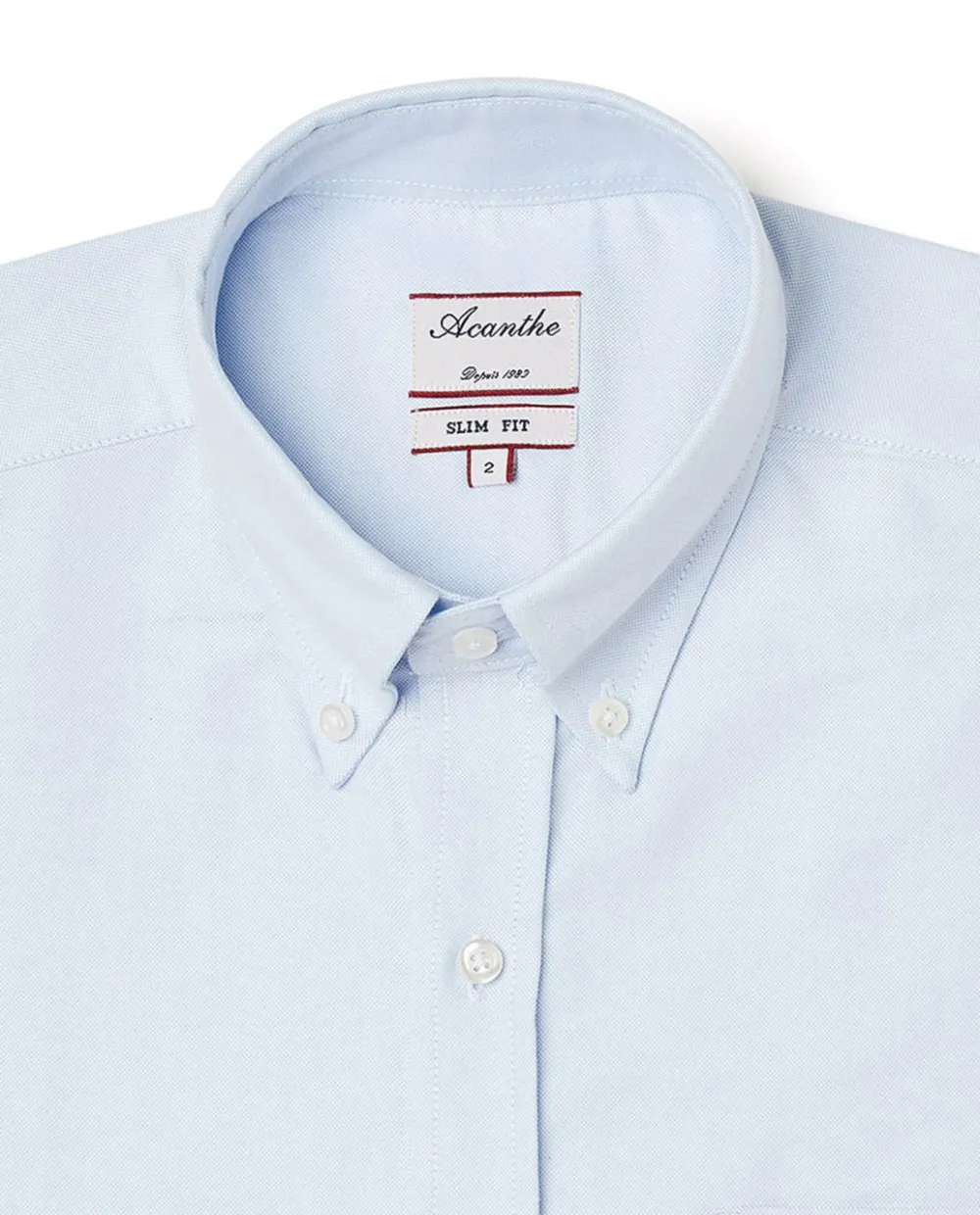 Acanthe Chemise ajustée col boutonné oxford ciel OxfordcielN1 Clearance