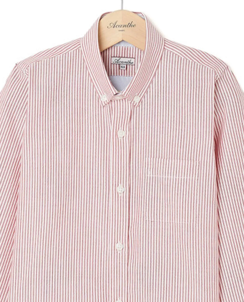 Acanthe Chemise manches longues oxford rayé rouge oxfordrayurerougeN9 Store