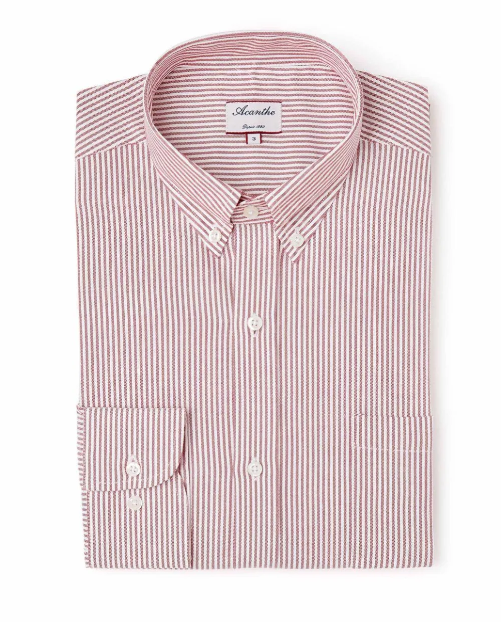 Acanthe Chemise regular col boutonné oxford rayé rouge OxfordrayérougeN9 Sale