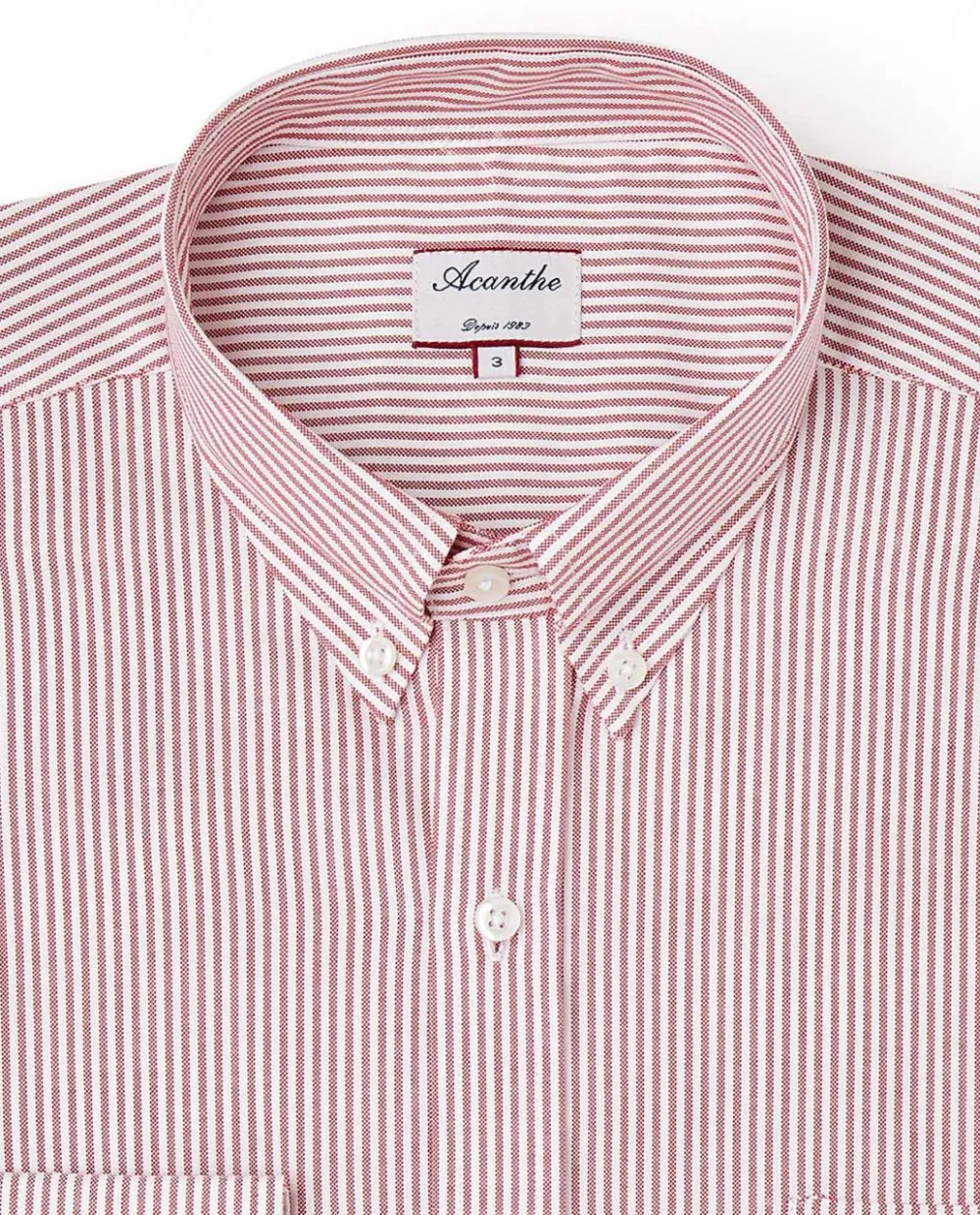 Acanthe Chemise regular col boutonné oxford rayé rouge OxfordrayérougeN9 Sale