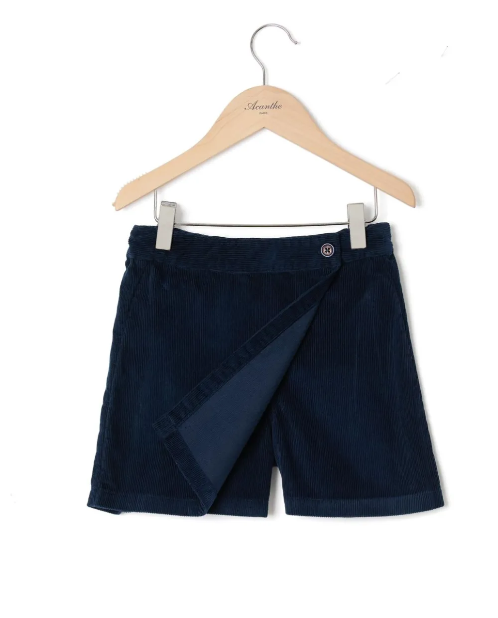 Acanthe Jupe short velours Marine Shop