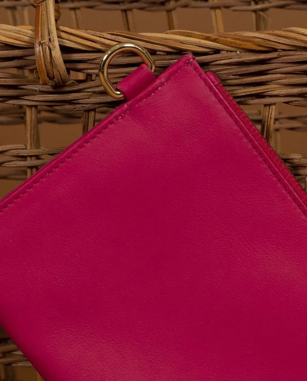 Acanthe Pochette cuir Fushia Online