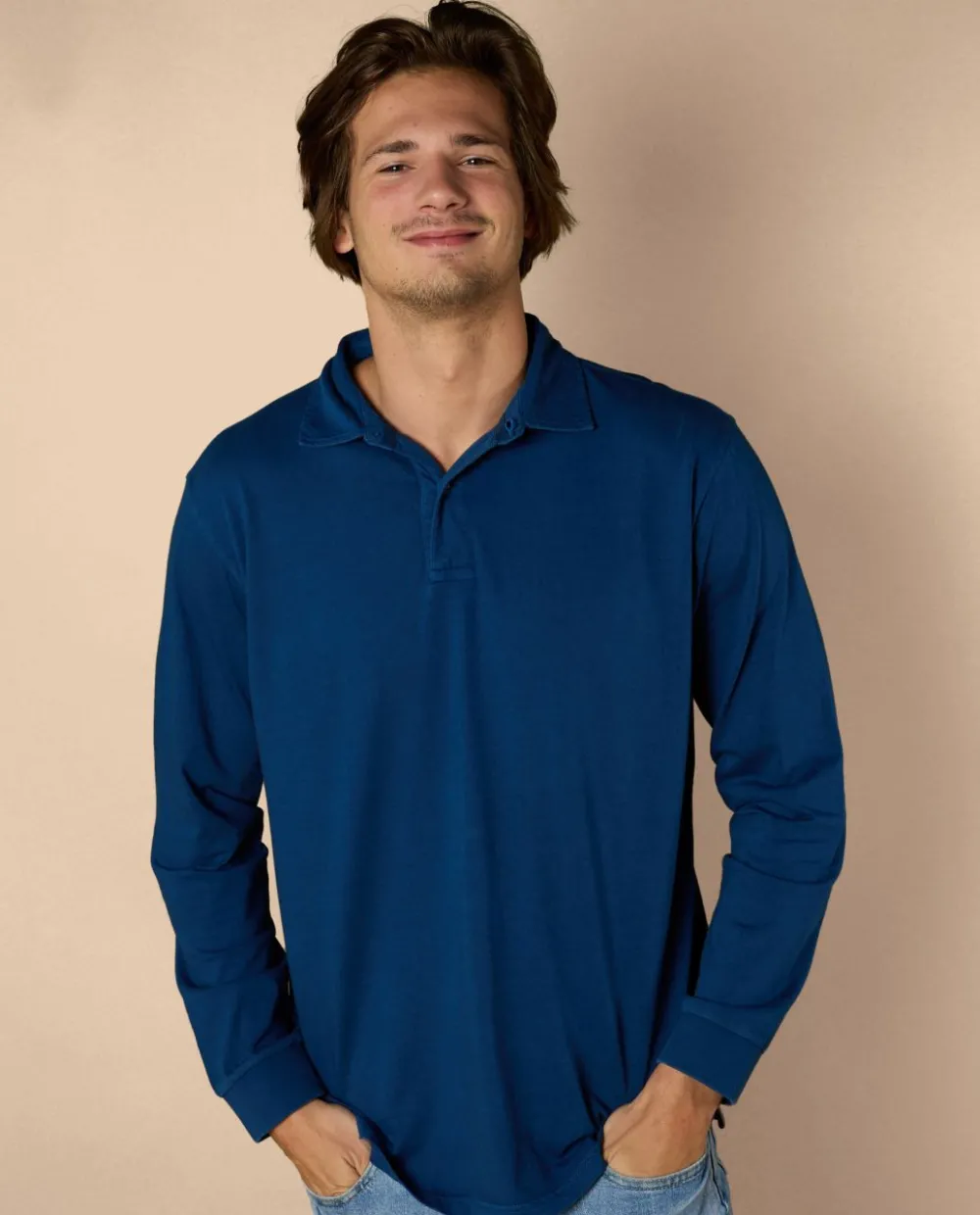 Acanthe Polo col jersey Bleu Cheap