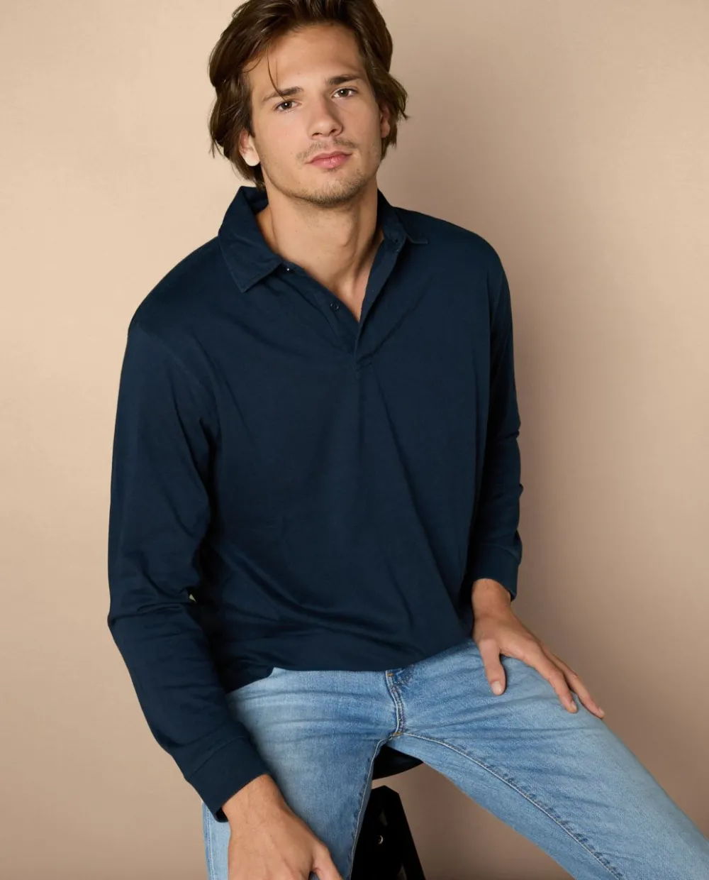 Acanthe Polo col jersey Marine Store