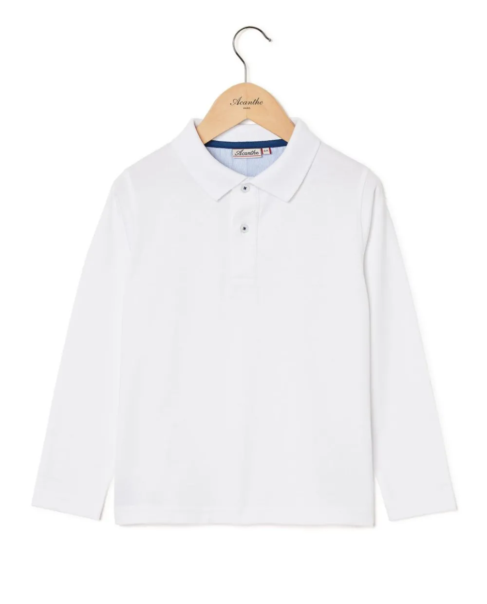 Acanthe Polo jersey manches longues Blanc Flash Sale