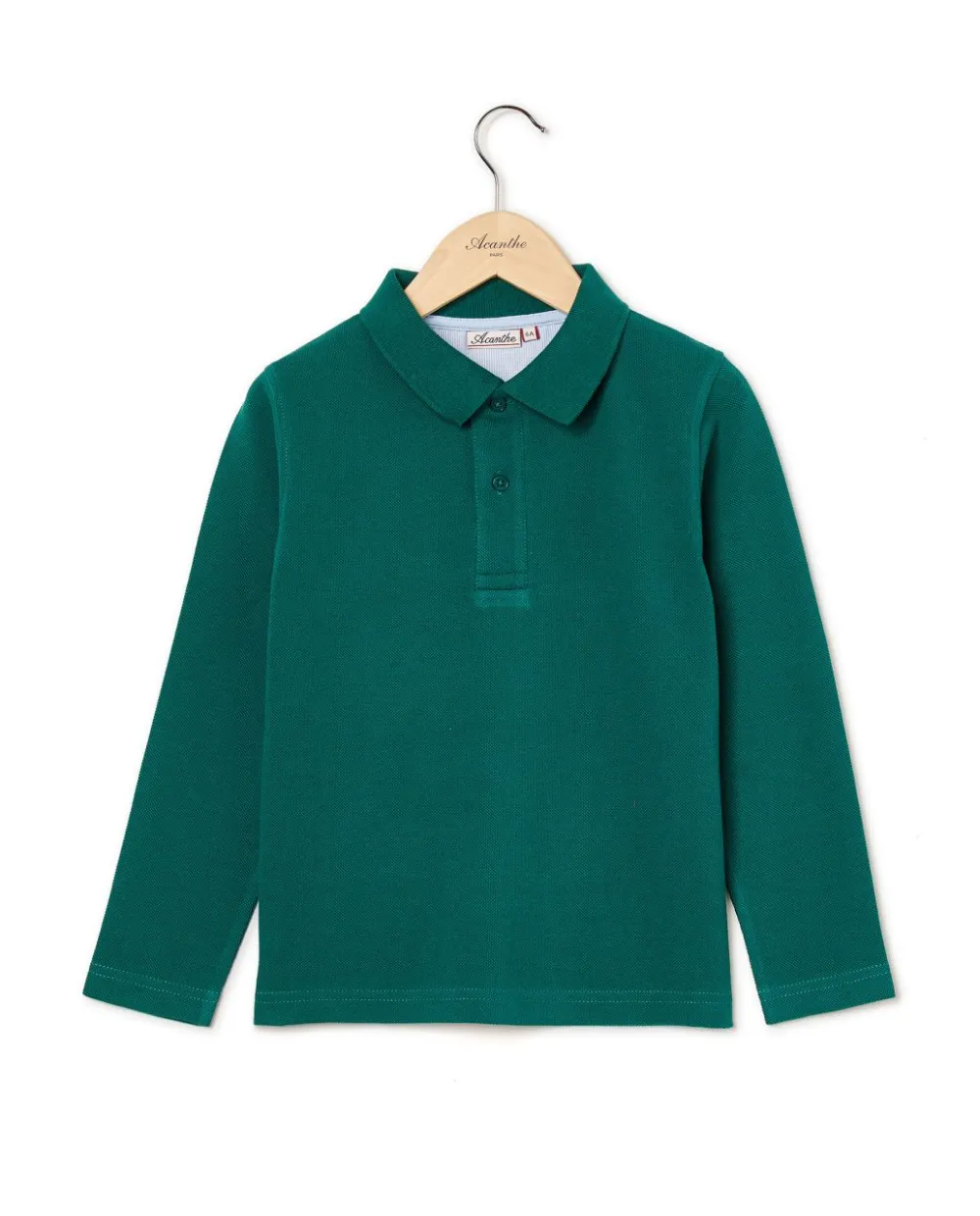 Acanthe Polo piqué manches longues Vert Fashion