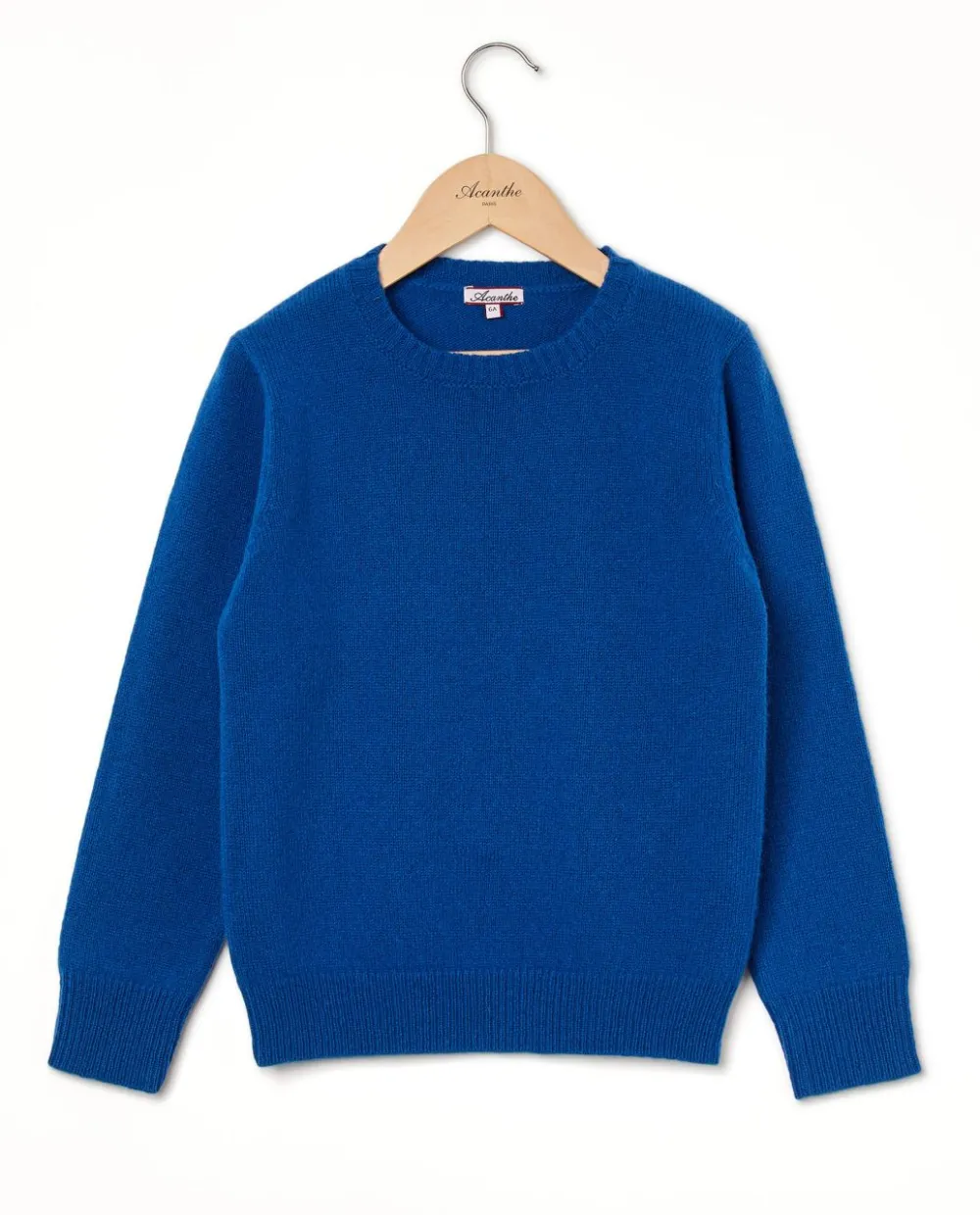 Acanthe Pull col rond 100% lambswool Bleu Shop