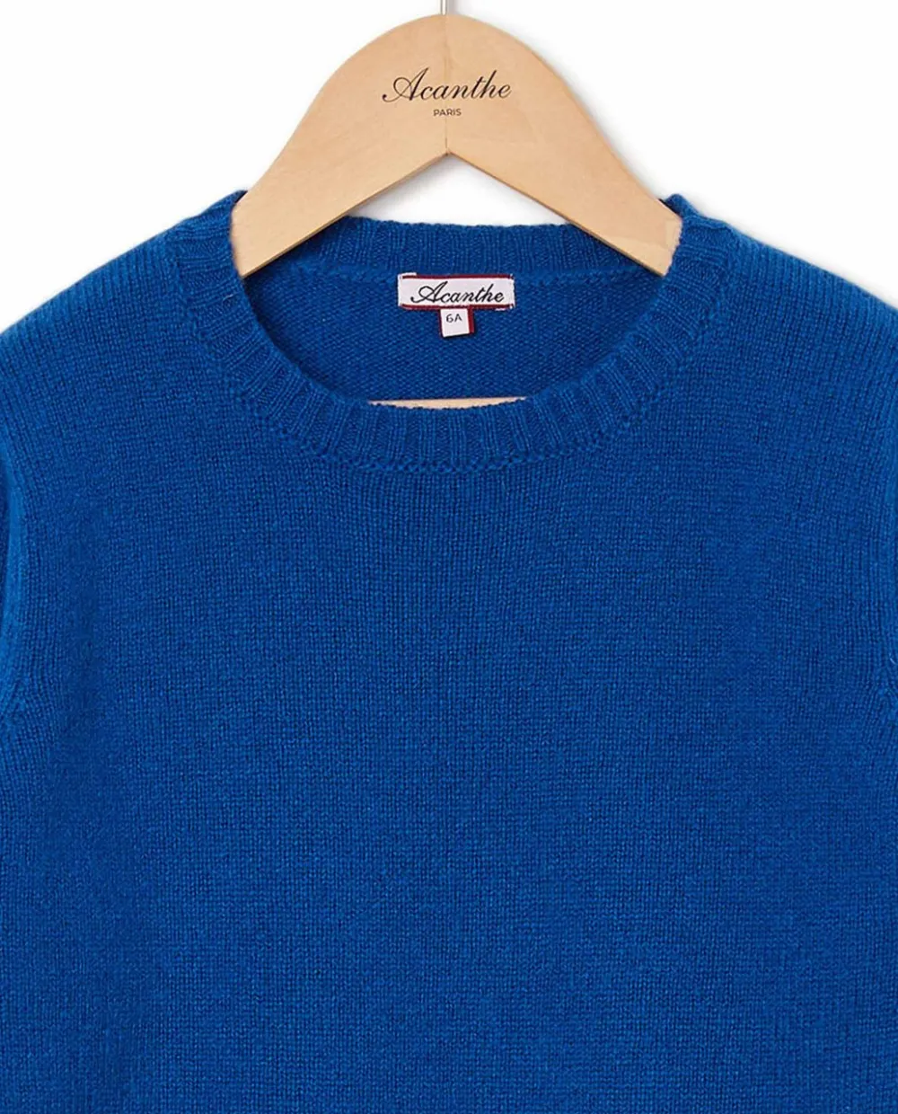 Acanthe Pull col rond 100% lambswool Bleu Shop