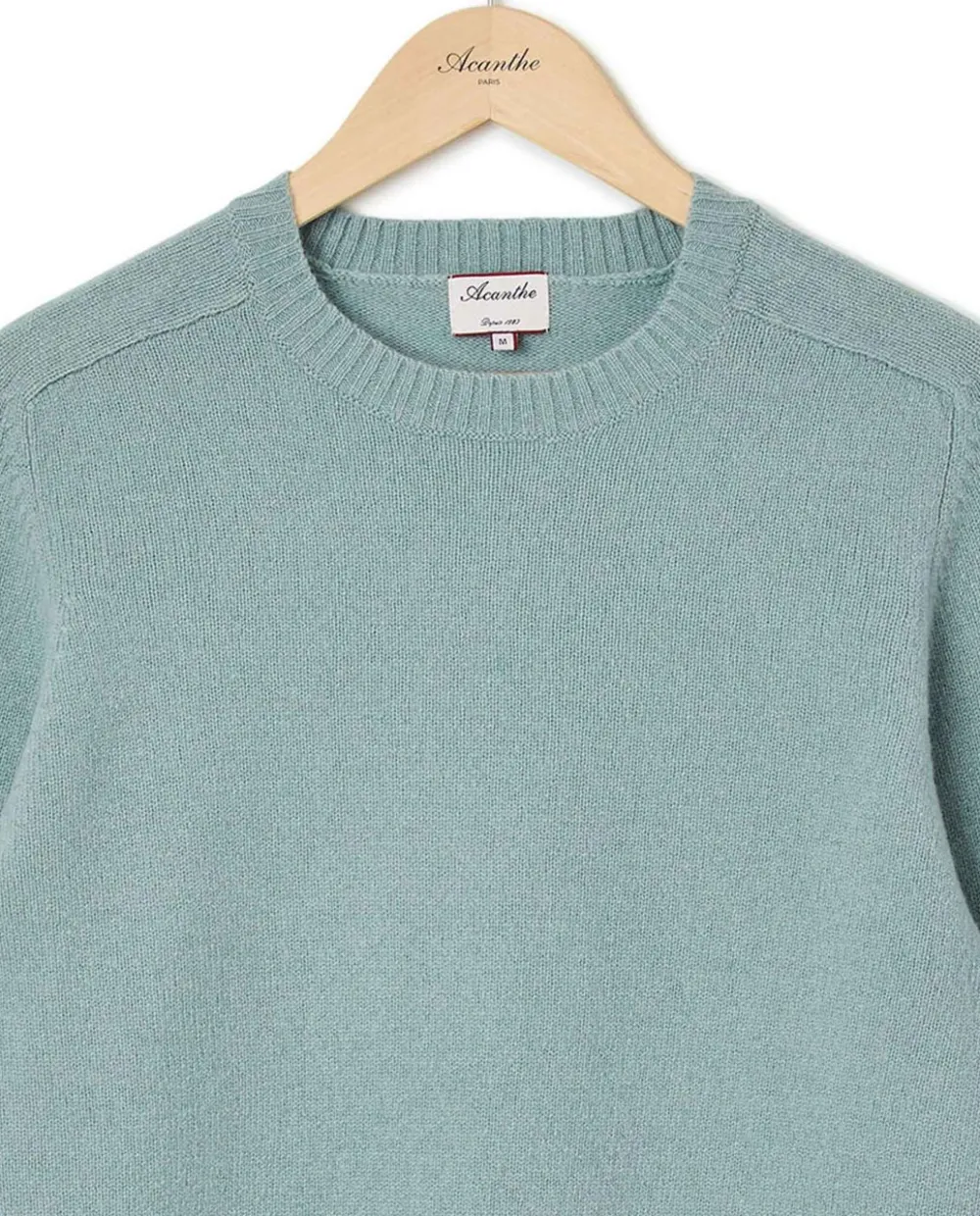 Acanthe Pull col rond vert d'eau 100% lambswool vertdeau Fashion