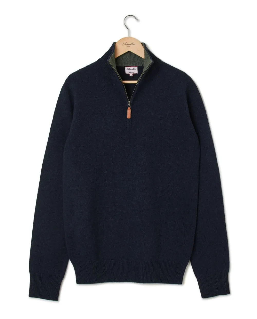 Acanthe Pull col zippé 100% lambswool Marine Outlet