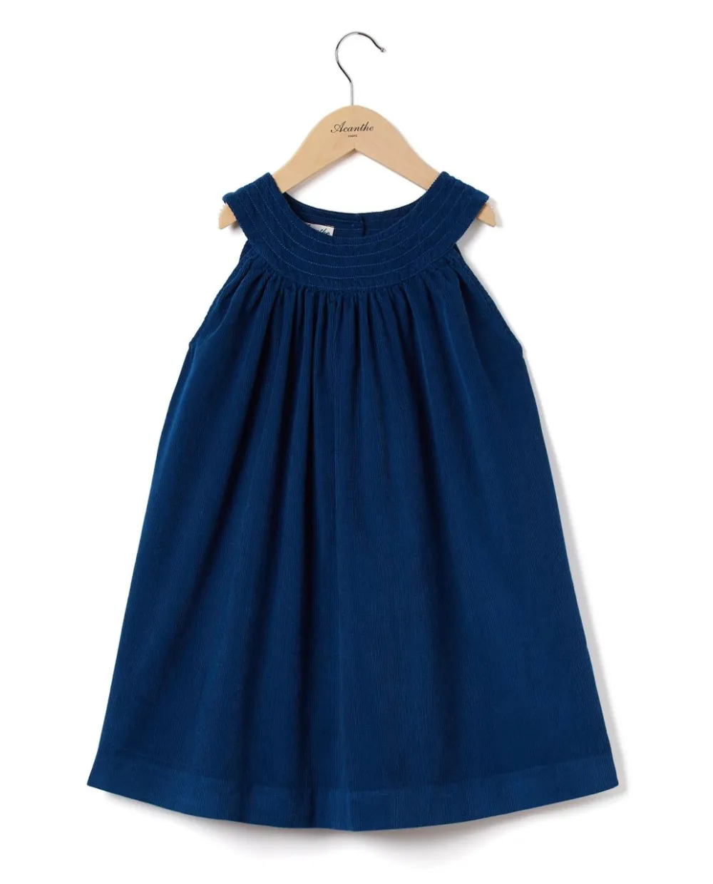 Acanthe robe trapèze velours Fille Bleu Flash Sale