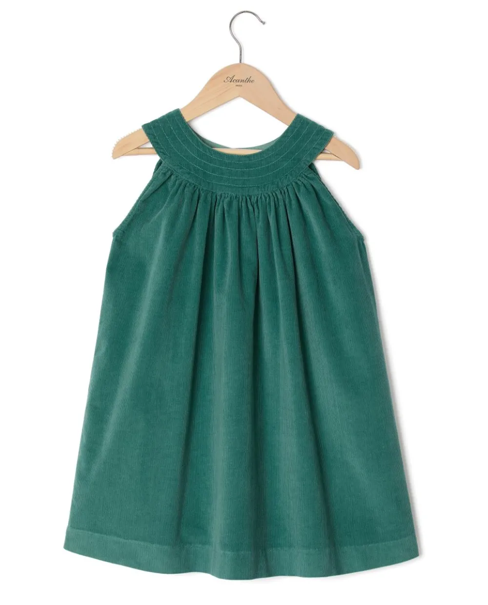 Acanthe Robe trapèze velours Vert Store